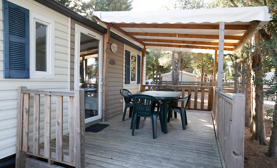 terrasse d'un mobil-home